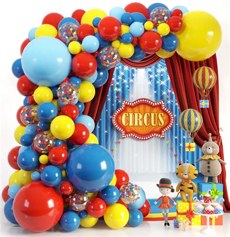 Buy 110pc, 3 Sizes – Circus Balloon Arch Kit & Garland for Carnival ...