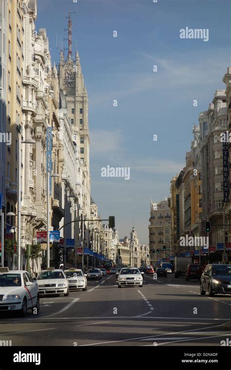 madrid spain gran via architecture street urban Stock Photo - Alamy