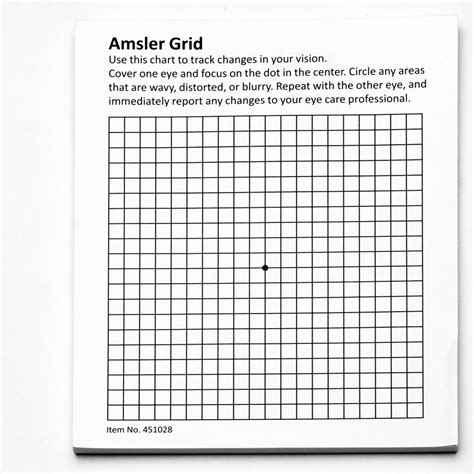 Amsler Grid, Pack of 50 | Low Vision | Independent Living Aids