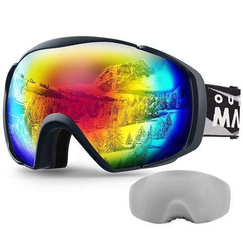 OutdoorMaster Ski Goggles with Cover Snowboard Snow Goggles OTG Anti ...