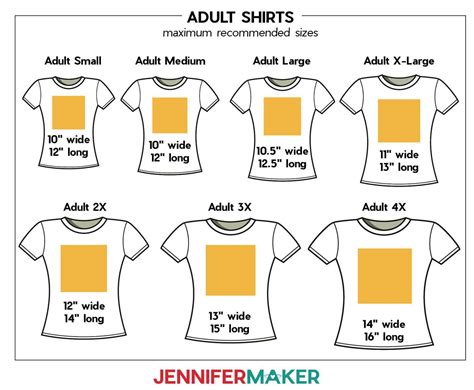 Sublimation T Shirt Size Chart - Design Talk