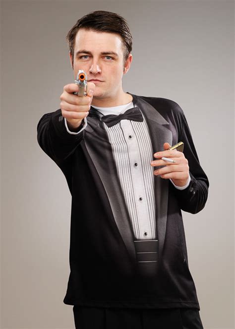 Mens James Bond Style Photorealistic Tuxedo Top