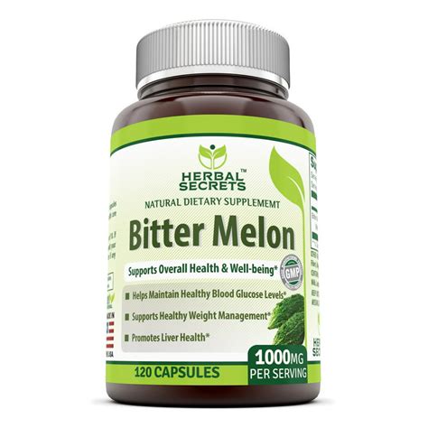 Herbal Secrets Bitter Melon Capsules, 1000 Mg, 120 Ct - Walmart.com ...