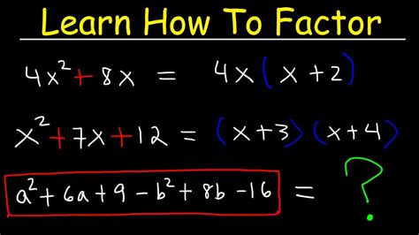 Factoring Polynomials Table Method | Elcho Table