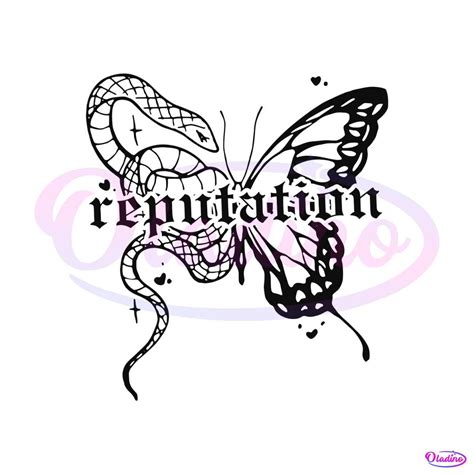 Vintage Taylor Swift Reputation SVG Snake N Butterfly SVG File