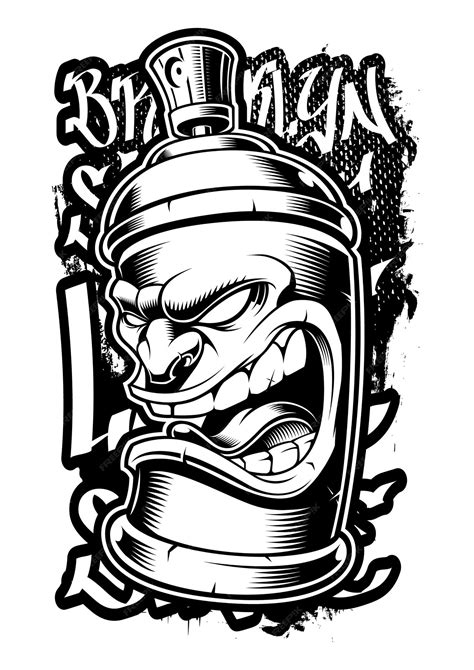 Premium Vector | Graffiti spray can. illustration of street art on dark ...