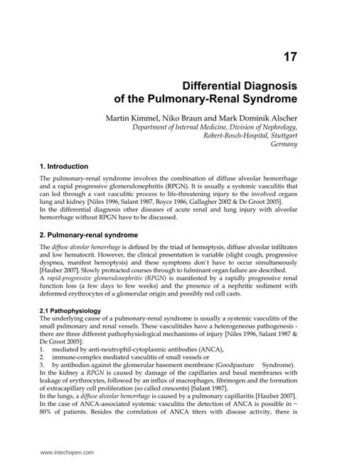 (PDF) Differential Diagnosis of the Pulmonary-Renal Syndrome · 2018-09 ...