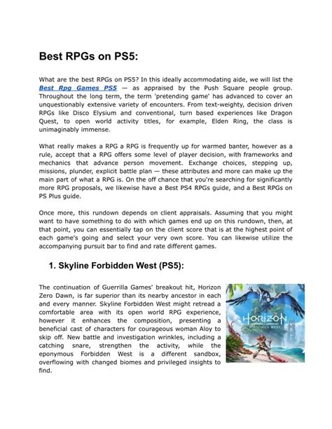 PPT - Best RPG Games On PS5 Universal PlayStation PowerPoint ...