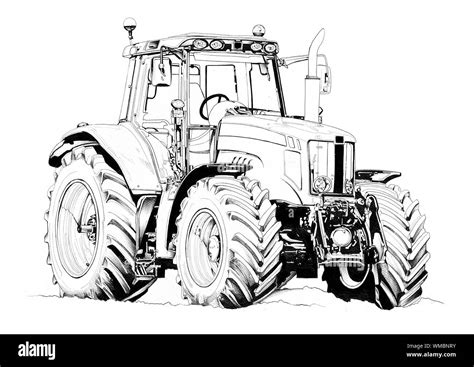 Drawing Tractor Cut Out Stock Images & Pictures - Alamy