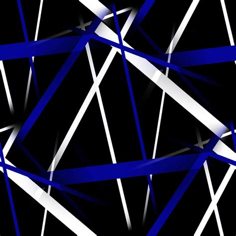 Seamless Abstract Royal Blue and White Lines On Black Pattern Digital ...