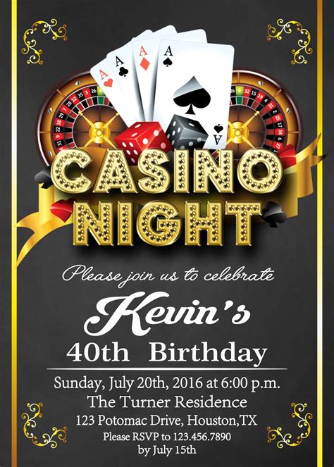 CASINO INVITATION Casino Party Invitations Casino Birthday | Etsy ...