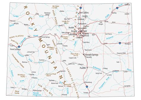 Image Of Colorado Map - Dolley Hollyanne