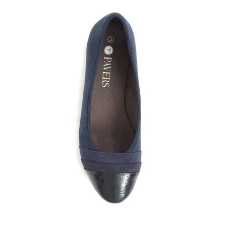 Pavers - Wide Fit Navy Ballet Flats - Wide Fit Boutique