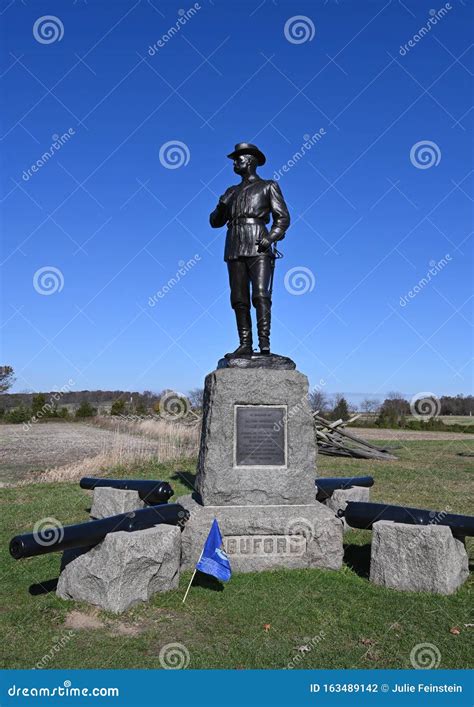 Maj. Gen. John Buford Statue On Gettysburg Battlefield Stock ...