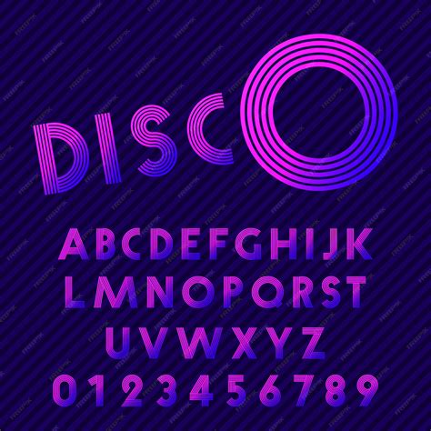 Premium Vector | Disco style alphabet, retro nightclub font