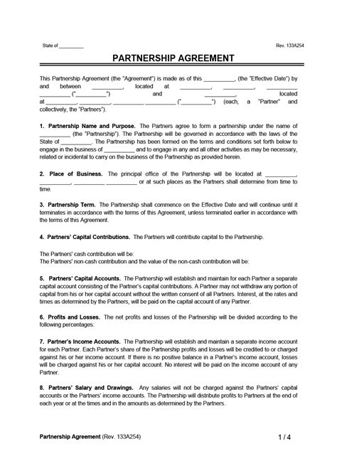 Business Partnership Agreement Template Pdf – PARAHYENA