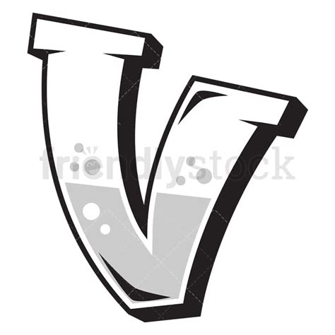 Graffiti Letter V Cartoon Vector Clipart - FriendlyStock