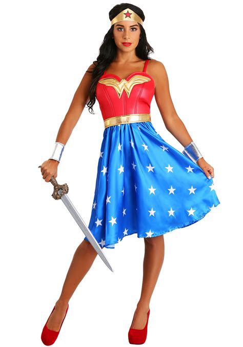 Adult Deluxe Long Dress Wonder Woman Costume