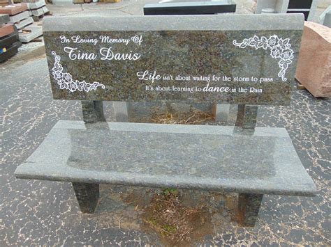 Granite Park Bench Headstone Engraving Available Free - Etsy