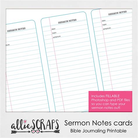 free printable sermon notes template