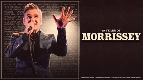 Morrissey Plots ‘40 Years Of Morrissey’ Fall Tour Including New York ...