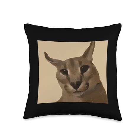 Big Floppa Meme Flop On Cute Caracal Cat Throw Pillow, 16x16 ...