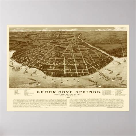 Green Cove Springs, FL Panoramic Map - 1885 Poster | Zazzle