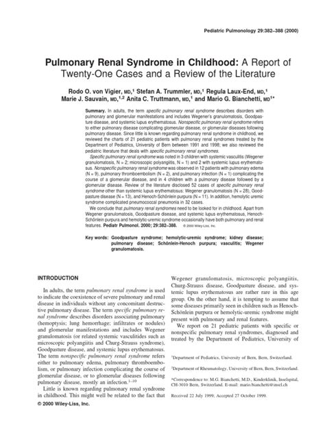 Pulmonary Renal Syndrome in Childhood | Systemic Lupus Erythematosus ...