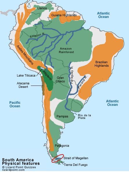 Latin America Physical Features Map | World Map 07