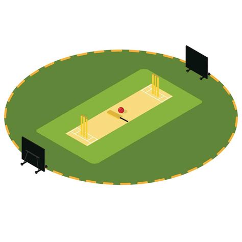 Cricket Field with stadium and pitch 29803745 Vector Art at Vecteezy