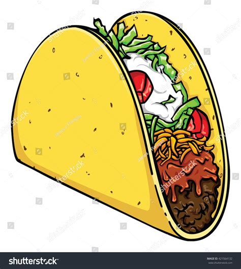 Vector Illustration Taco Stock Vector (Royalty Free) 421564132 ...