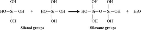 Two silanol groups condensation to generate one siloxane | Download ...