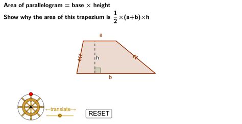 Area of Trapezium (Proof using Parallelogram) – GeoGebra