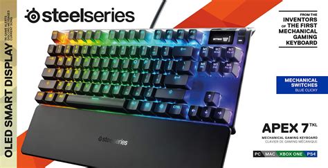 SteelSeries Apex 7 TKL Compact Mechanical Gaming Keyboard – OLED Smart ...