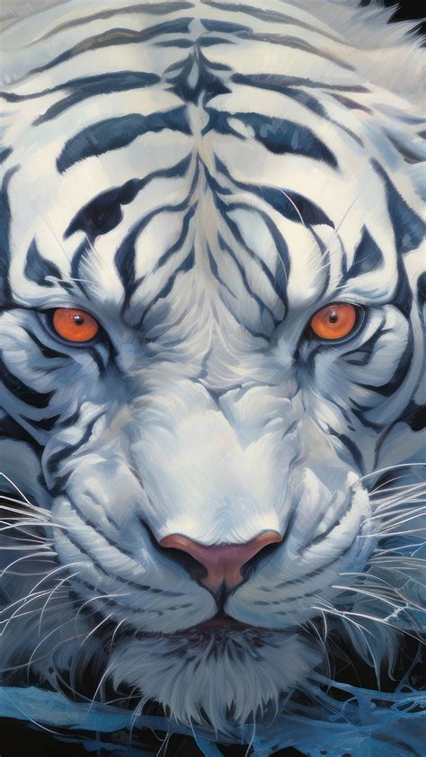 White Tiger Art 4K #7001l Wallpaper iPhone Phone