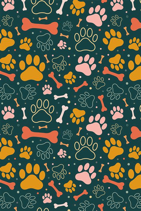 Dog Paw Pattern / Large Scale Fabric | Spoonflower | Paw wallpaper, Paw ...