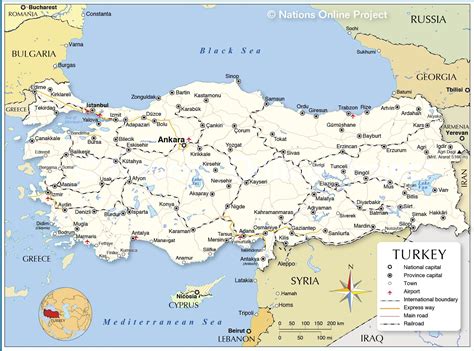 Map of Turkey and surrounding countries - Turkey country map ...