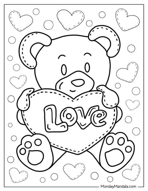 Teddy Bear Coloring Pages Holding A Present