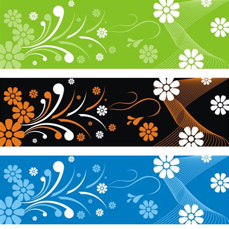 Vector for free use: Flower banner backgrounds