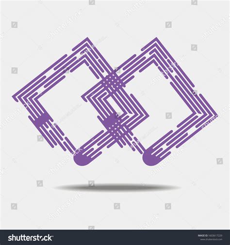 Logo Two Squares Purple Logo Logos Stock Vector (Royalty Free) 1603617229