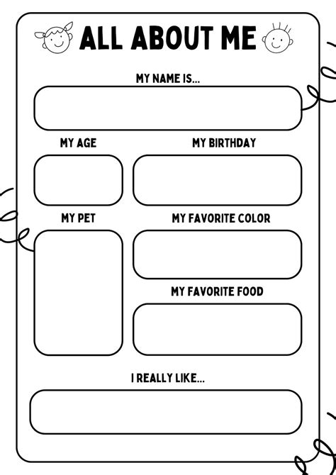 Free And Printable All About Me Worksheet Templates Canva, 50% OFF