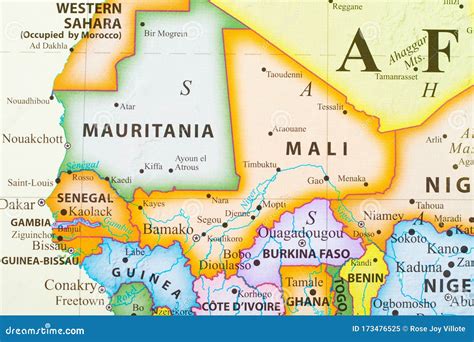 Map of Mali stock image. Image of city, mali, border - 173476525