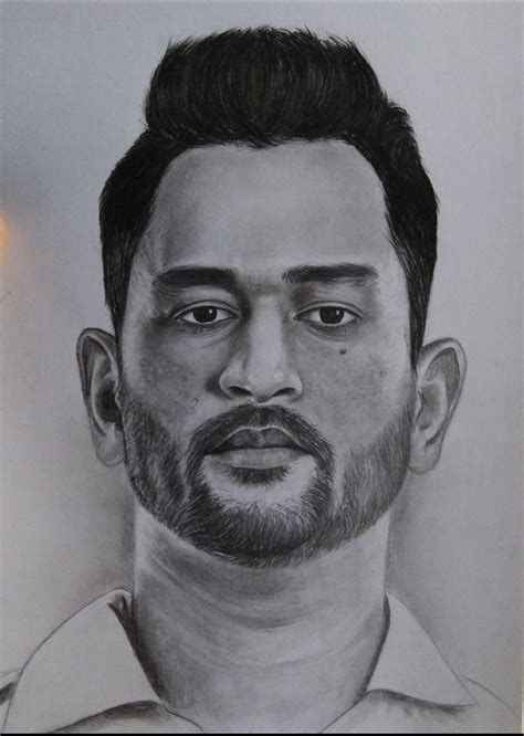 MS Dhoni - Celebrity Portrait Sketch