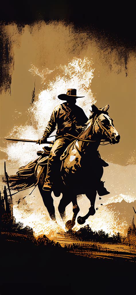 Cowboy Brown Art Wallpaper - Cowboy Aesthetic Wallpaper iPhone