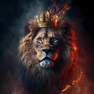 Roaring Lion With Crown