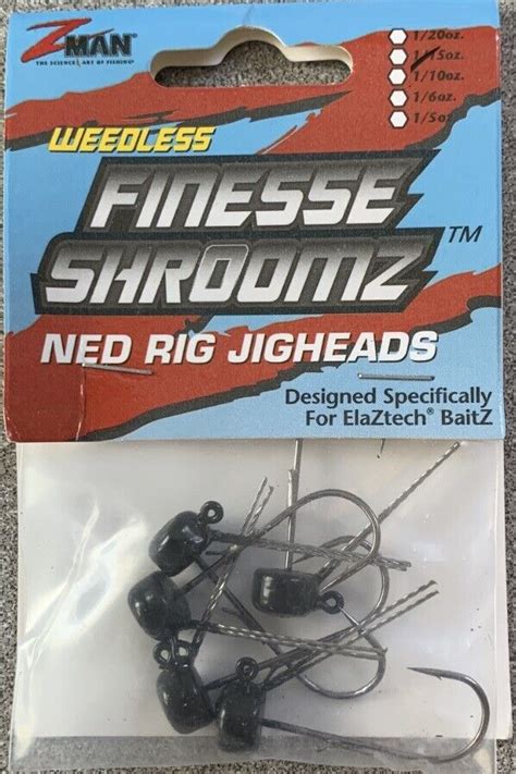 Z Man NED Rig Jig Head Weedless Power Finesse ShroomZ 1/5oz 5PK #1 HOOK ...