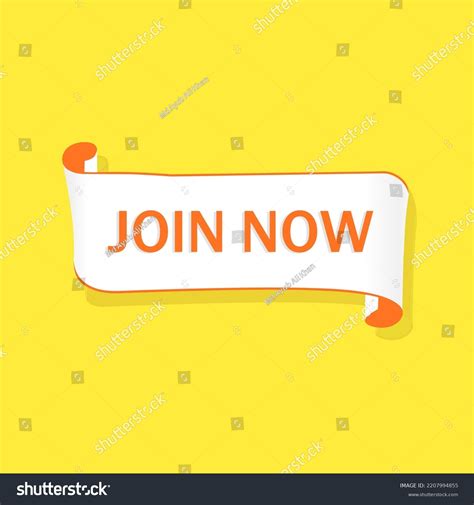 Join Now Vector Label Banner Flat Stock Vector (Royalty Free ...