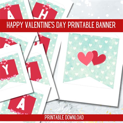 Free Printable Happy Valentine's Day Banner - 24hourfamily.com