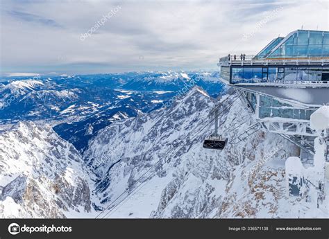 Summit Station Cable Car Zugspitze Mountain Winter Stock Photo by ...