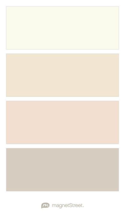 four different shades of pink, beige and white with the words imagine ...